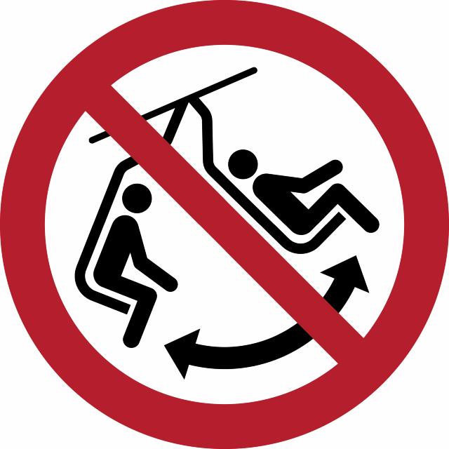 Safety sign Do not swing the chair, Ø 100 mm