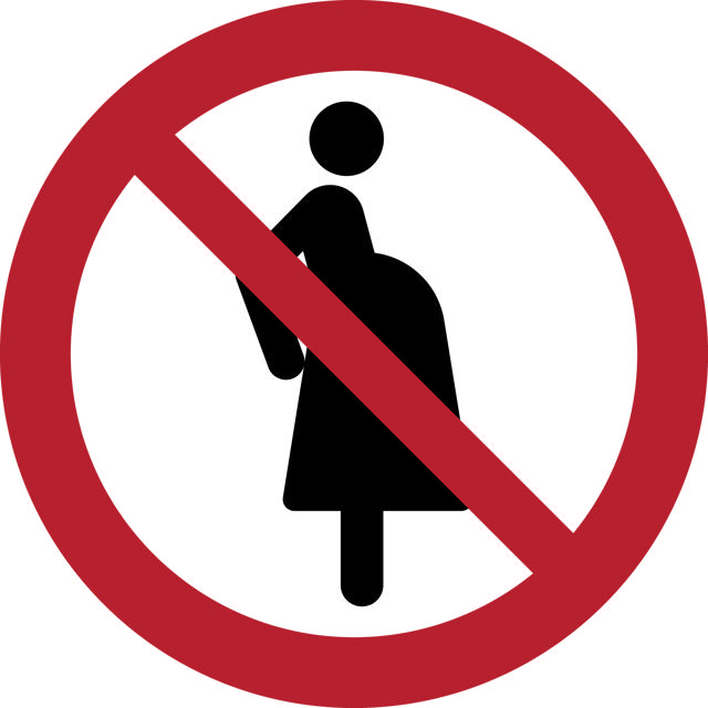 Safety Sign Not for Pregnant Women, 100 mm