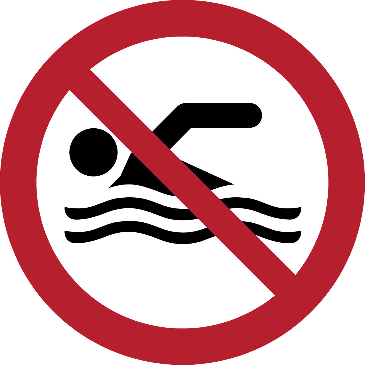 Safety Sign No Swimming, 100 mm