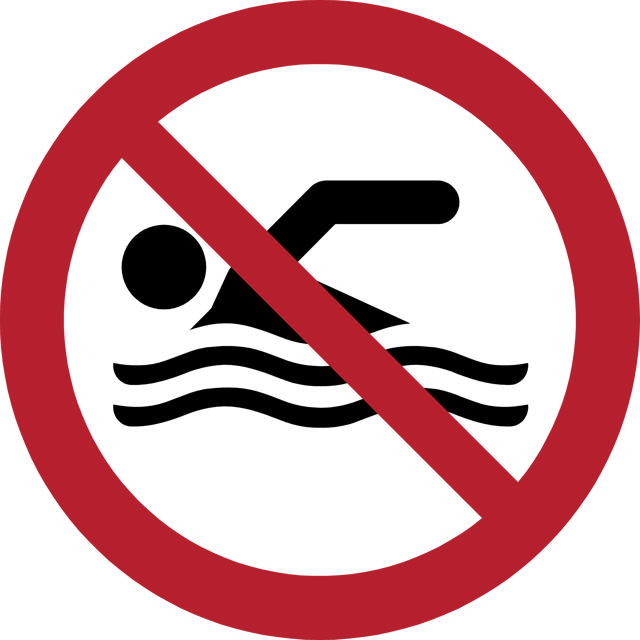 Safety Sign No Swimming, 200 mm