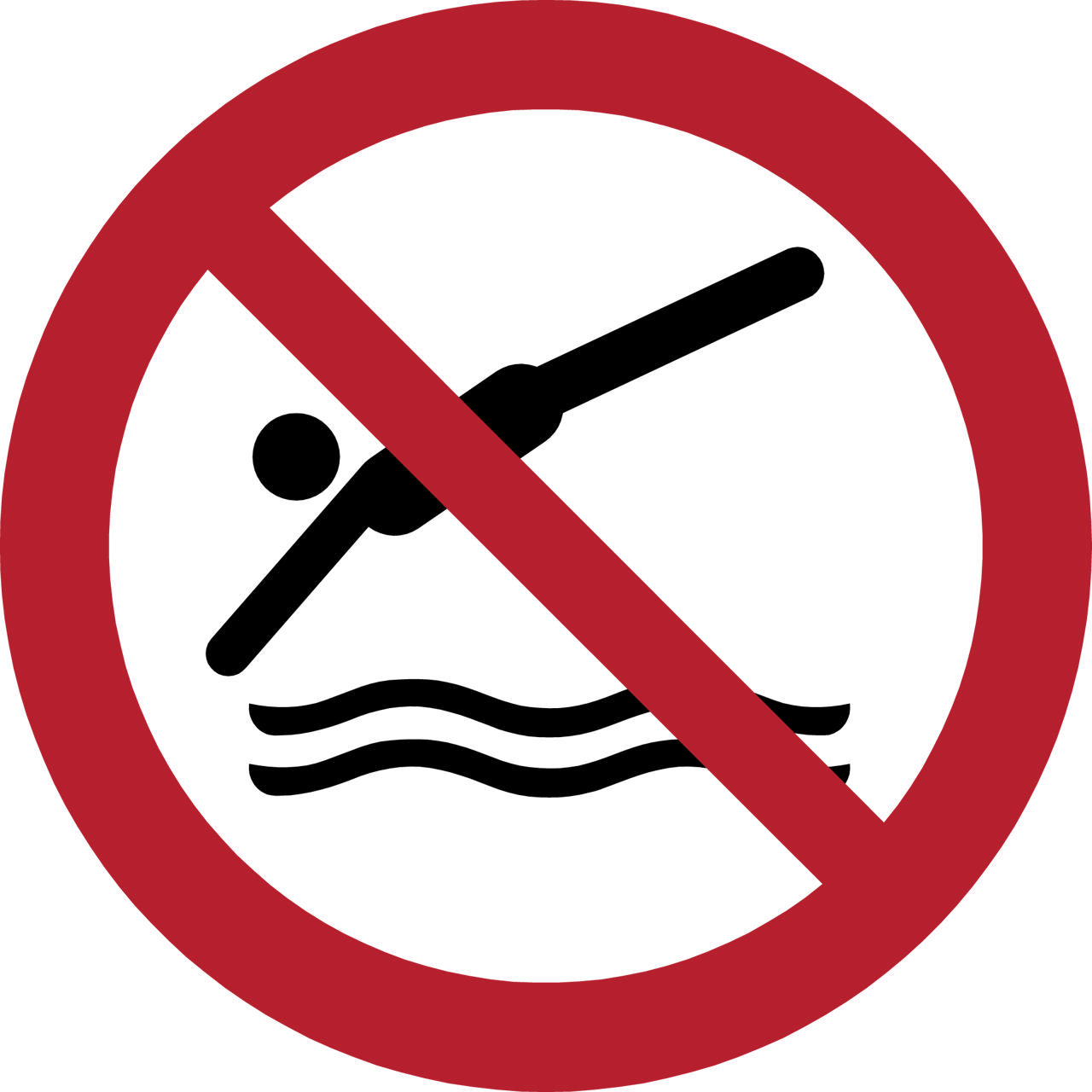 Safety Sign No Diving, 100 mm