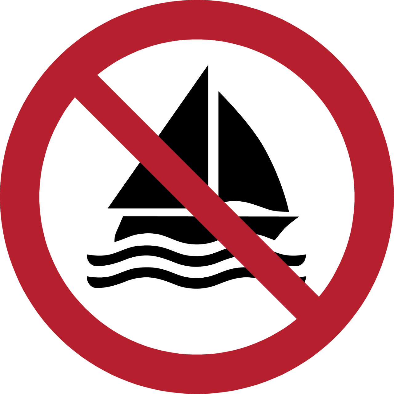 Safety Sign No Sailing, 100 mm