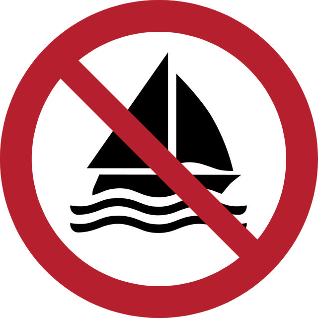 Safety Sign No Sailing, 200 mm