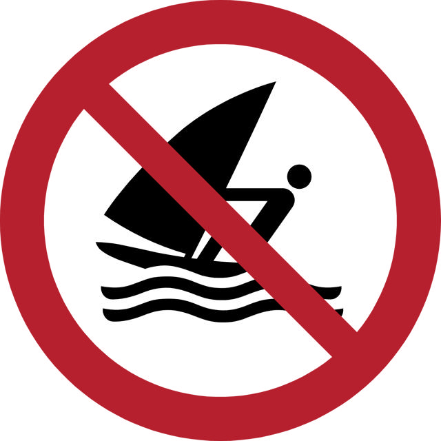 Safety Sign No Windsurfing, 300 mm