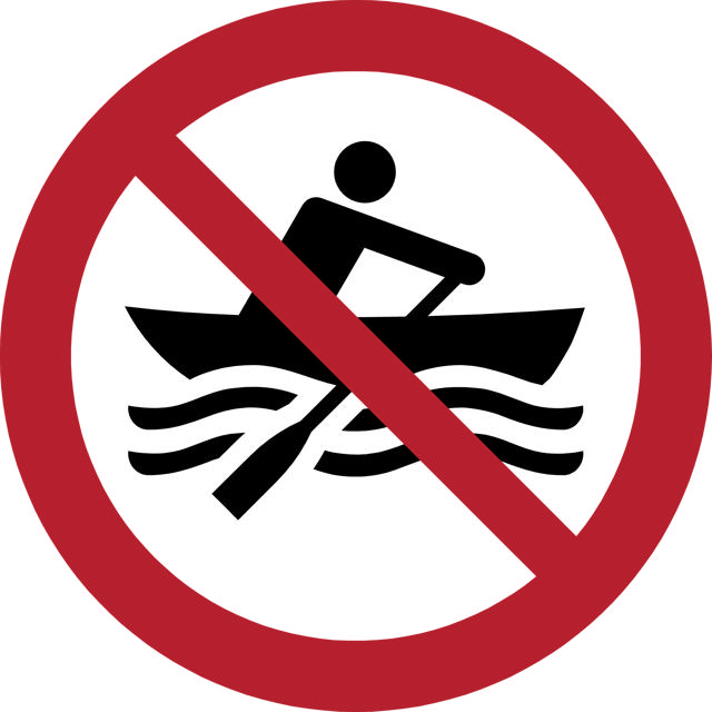 Safety Sign No Manually Powered Craft, 100 mm