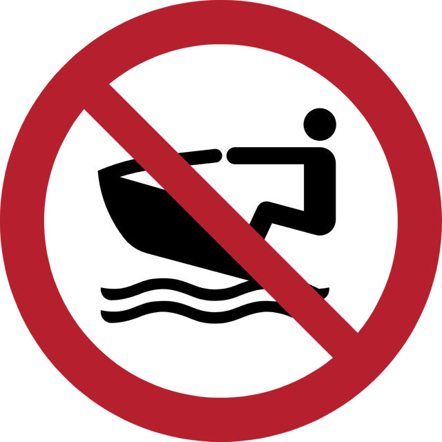 Safety Sign No Personal Water Craft, 100 mm