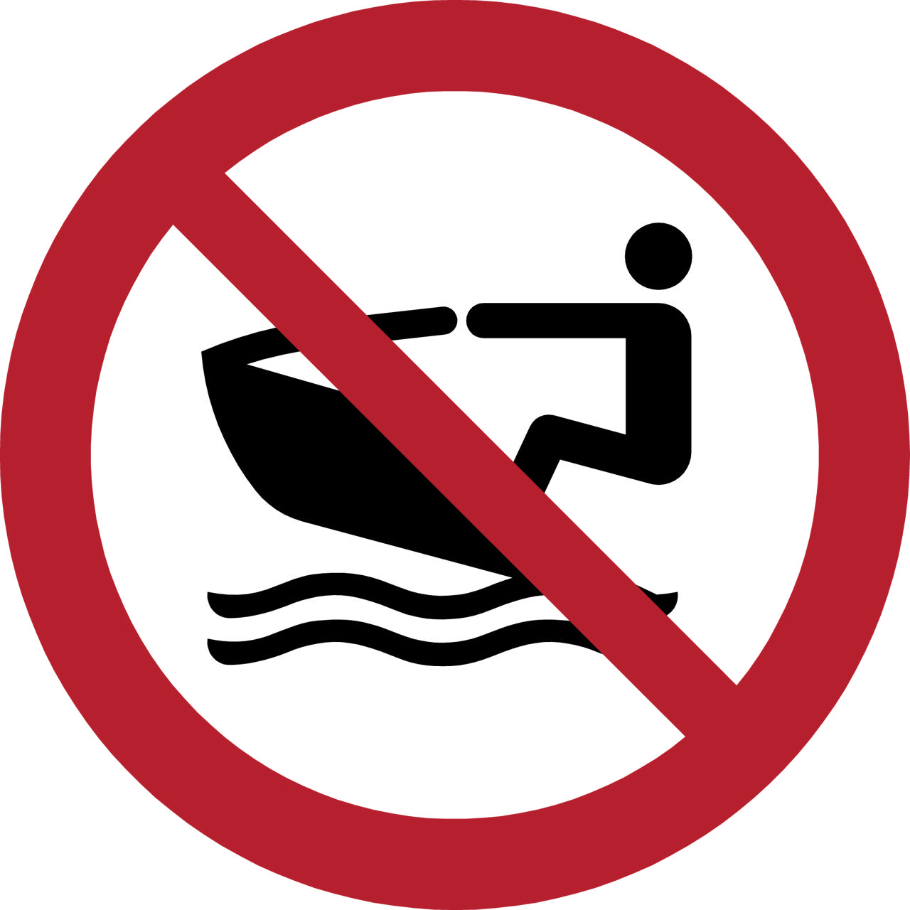 Safety Sign No Personal Water Craft, 200 mm