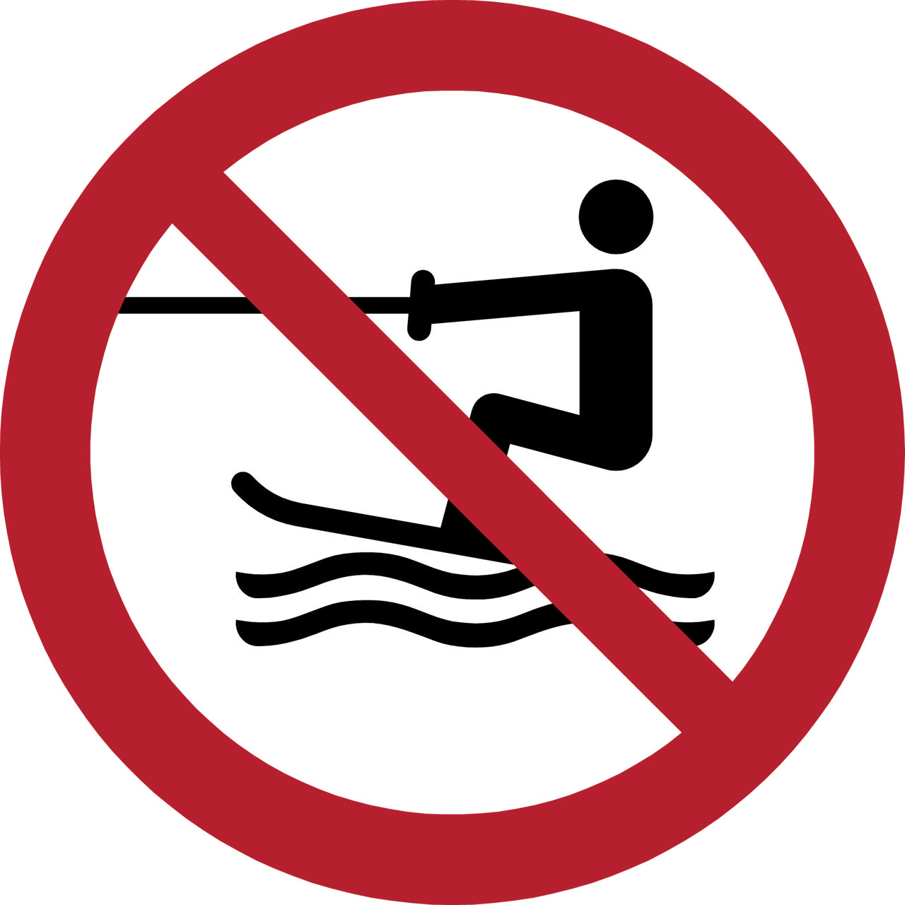 Safety Sign No Towed Water Activity, 100 mm