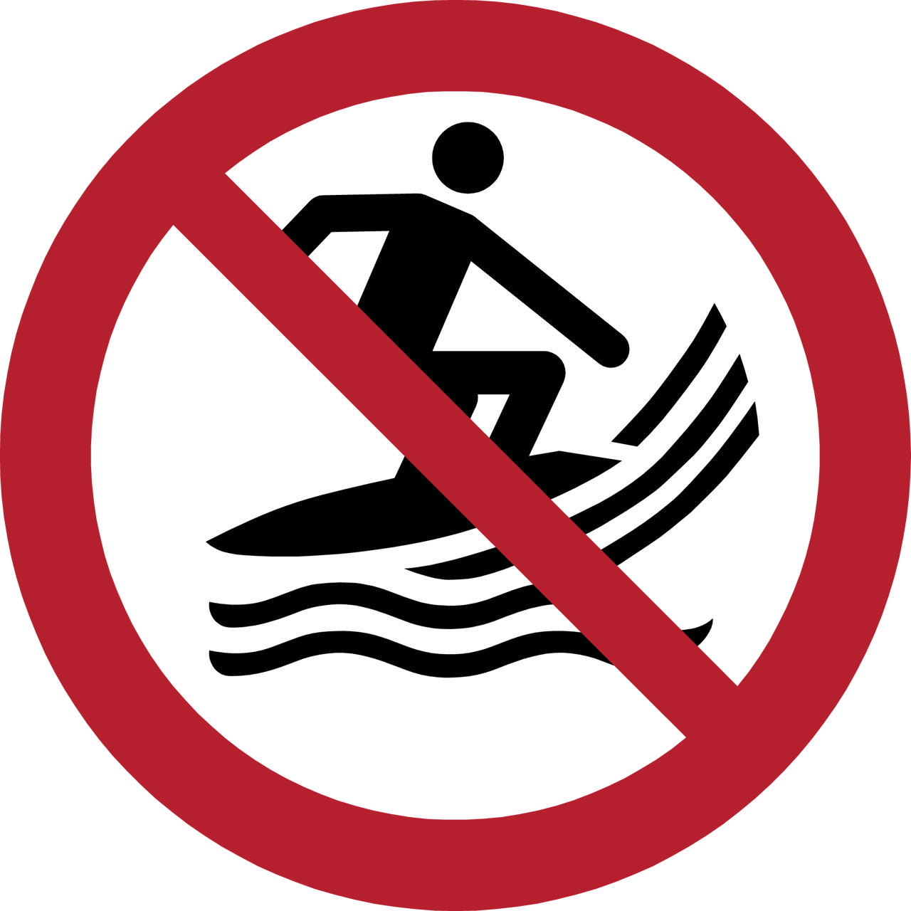 Safety Sign No Surf Craft, 100 mm