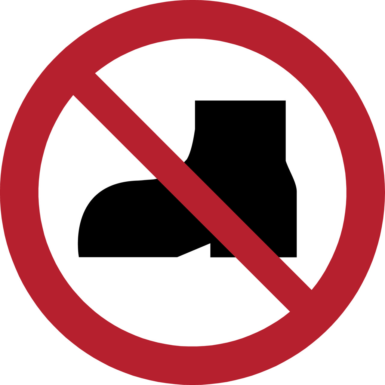 Safety Sign No Outdoor Footwear, 100 mm