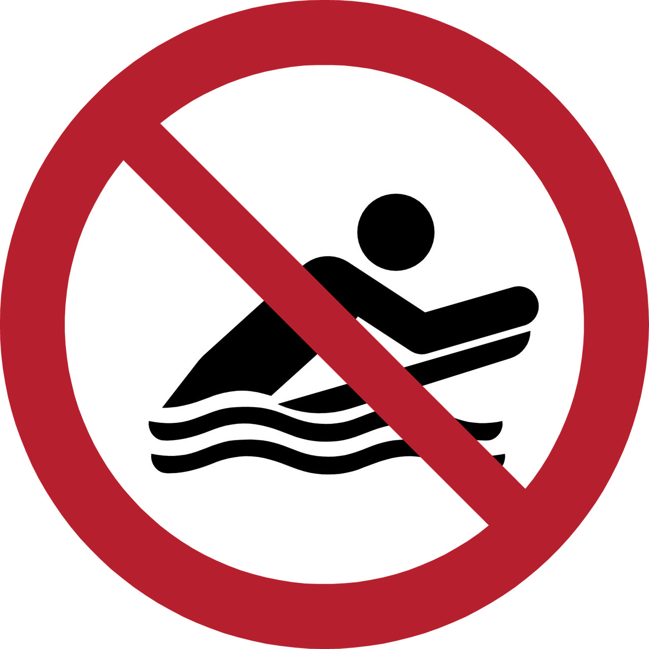 Safety Sign No Body Boarding, 100 mm