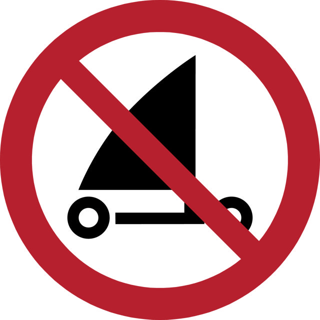 Safety Sign No Sand Yachting, 300 mm