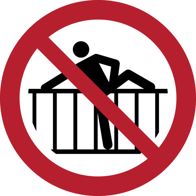 Safety Sign No Climbing over Fences, 100 mm