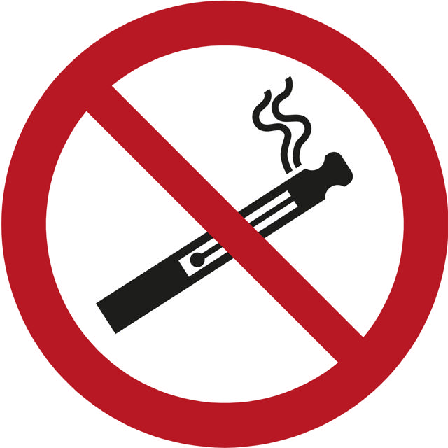 Safety sign No E-cigarette/Vaper, 100 mm