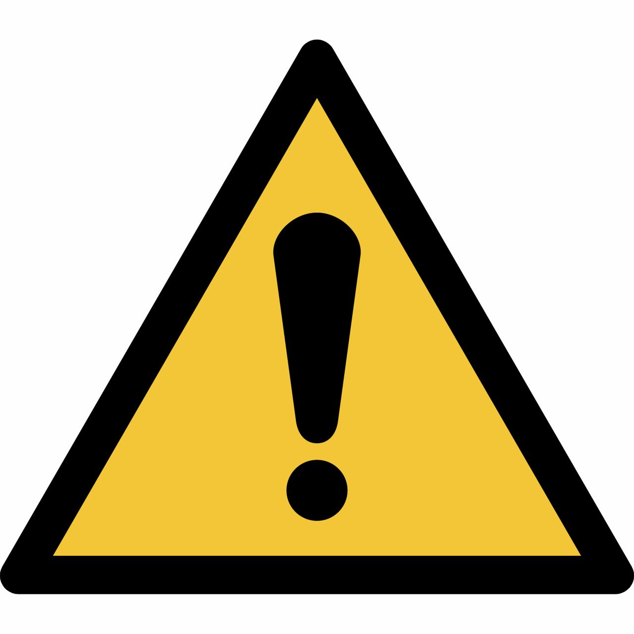 Safety sign General warning, 150 x 133 mm