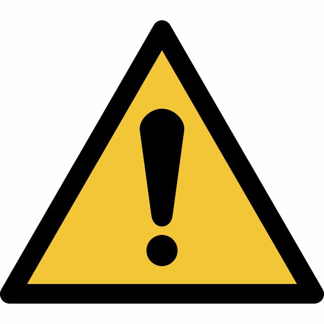 Safety sign General warning, 150 x 133 mm