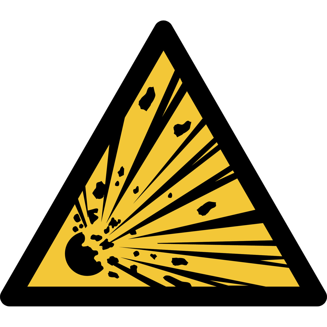 Safety Sign Warning Explosive Material, 150 x 133 mm