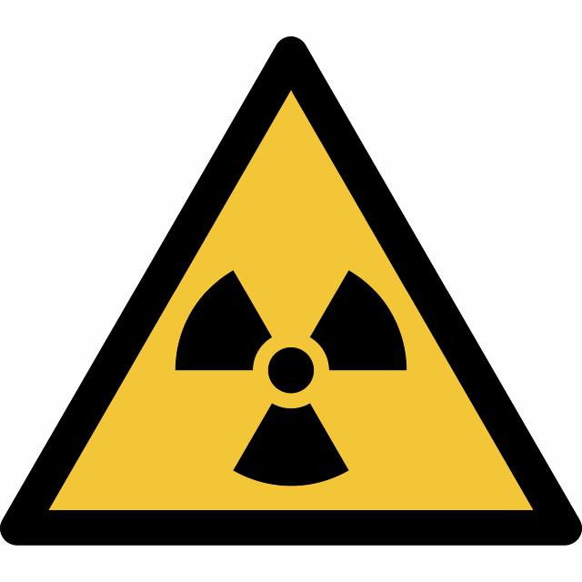 Safety sign Warning Radioactive material or ionizingradiation, 150 x 133 mm