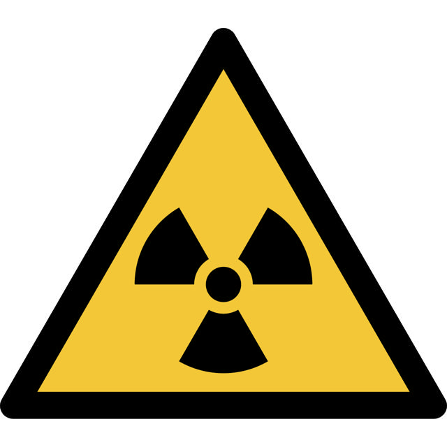 Safety sign Warning Radioactive material or ionizingradiation, 200 x 176 mm