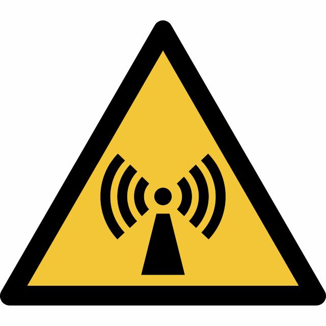 Safety Sign Warning Non-ionising Radiation, 150 x 133 mm