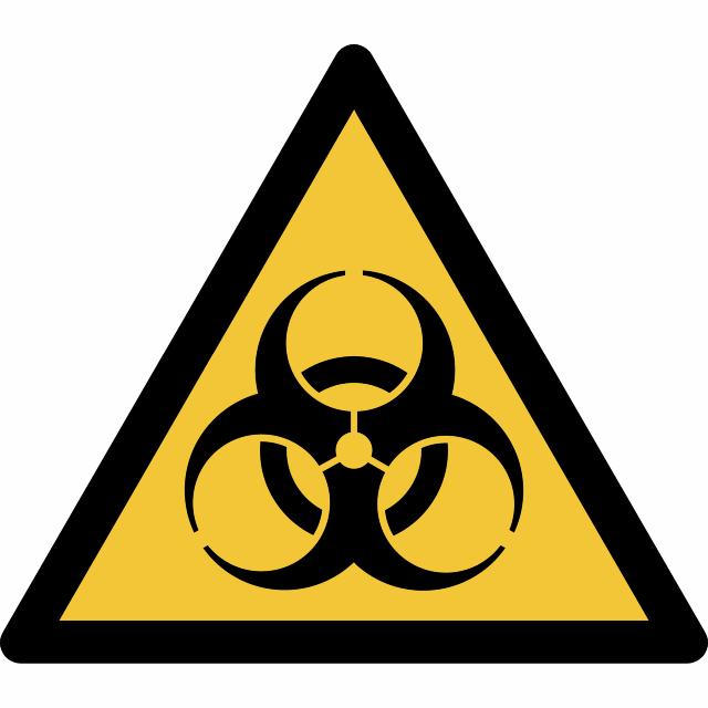 Safety sign Warning Biological hazard, 150 x 133 mm