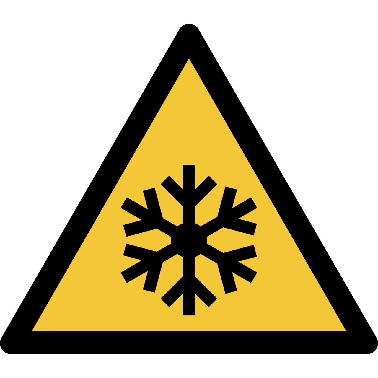 Safety Sign Warning Low Temperature/Freezing Conditions, 150 x 133 mm