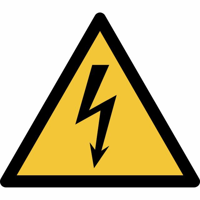 Safety sign Warning Electricity, 150 x 133 mm