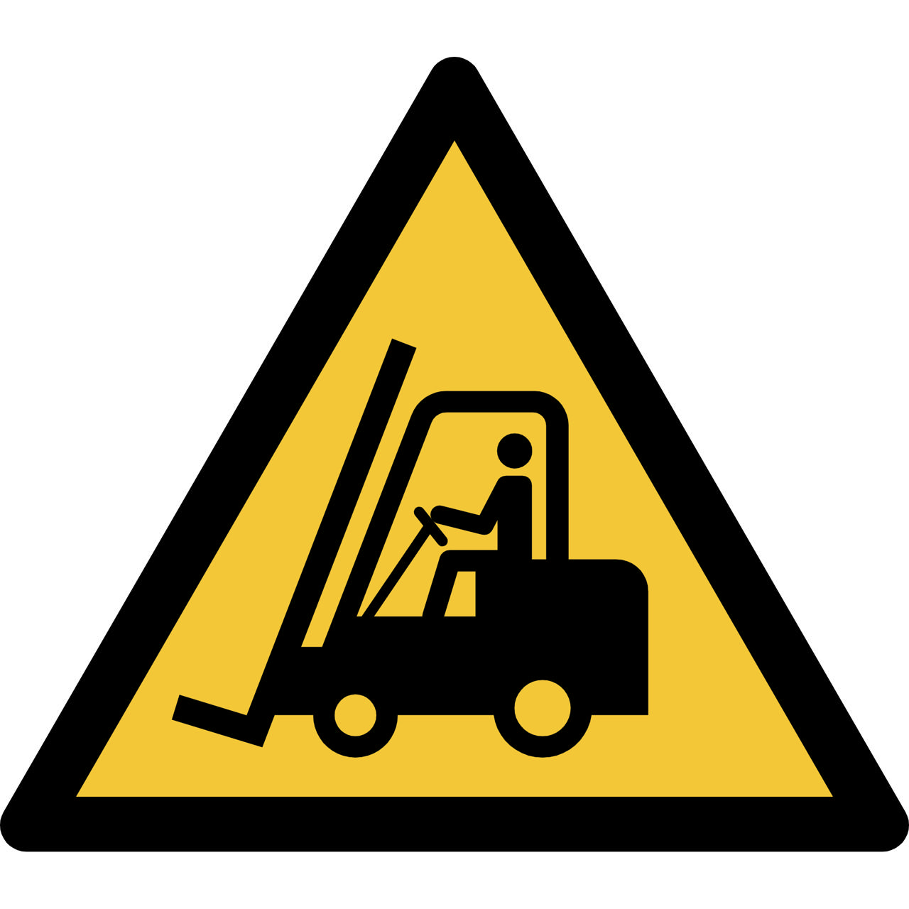 Safety Sign Warning Forklift Trucks and Other Industrial Vehicles, 150 x 133 mm