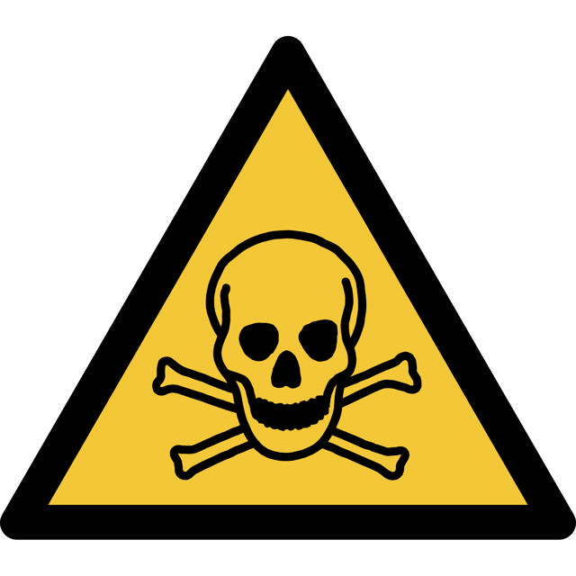 Safety sign Warning Toxic material, 200 x 176 mm