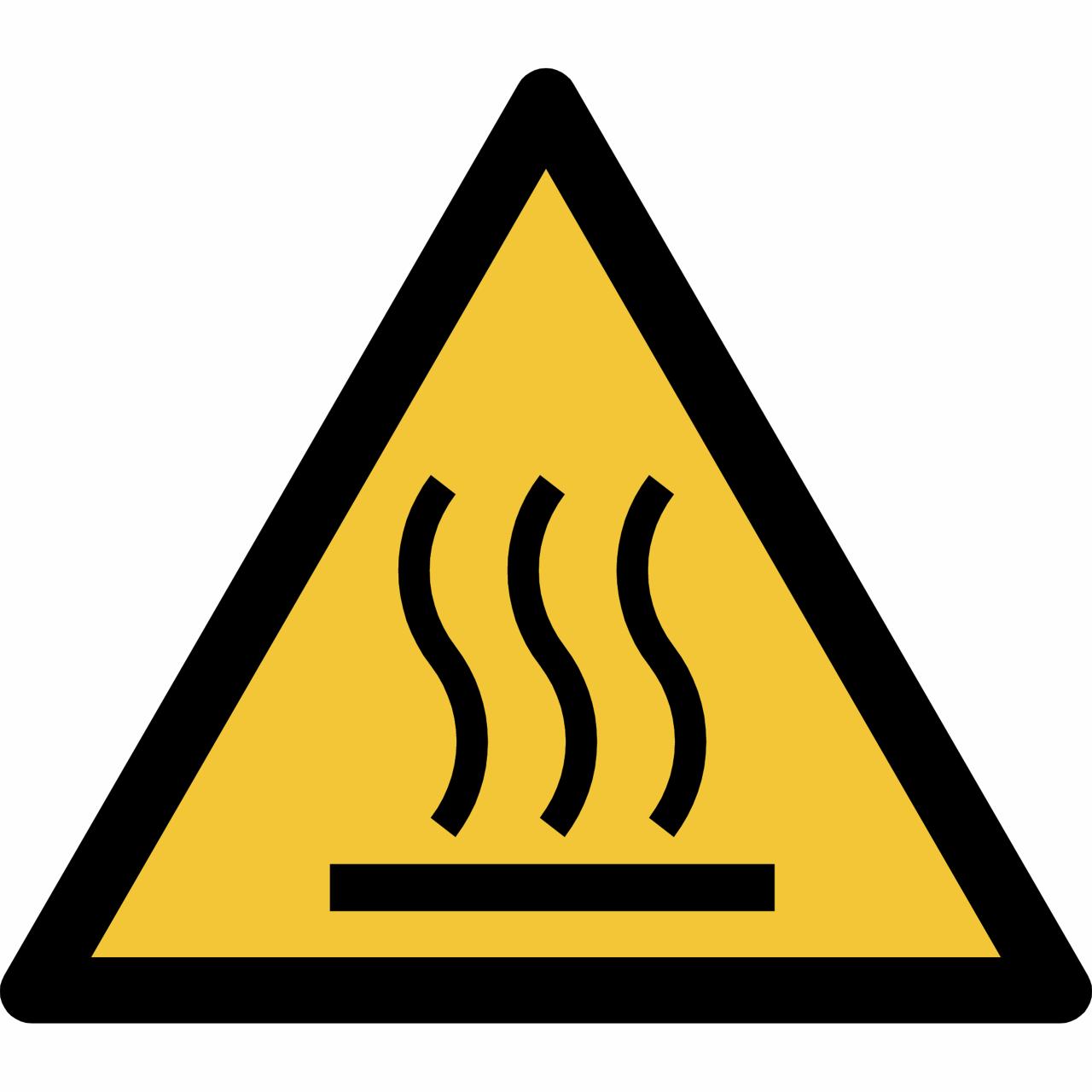 Safety Sign Warning Hot Surface, 150 x 133 mm