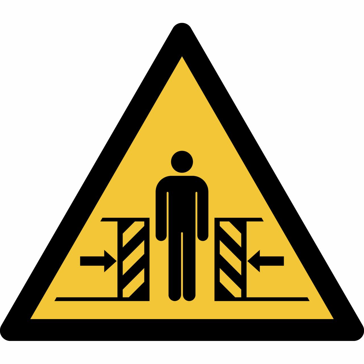 Safety Sign Warning Crushing, 150 x 133 mm