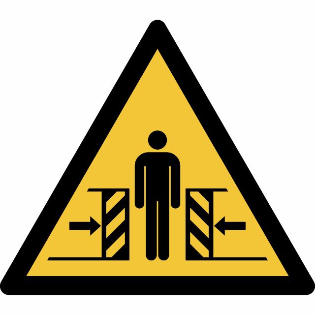 Safety Sign Warning Crushing, 150 x 133 mm