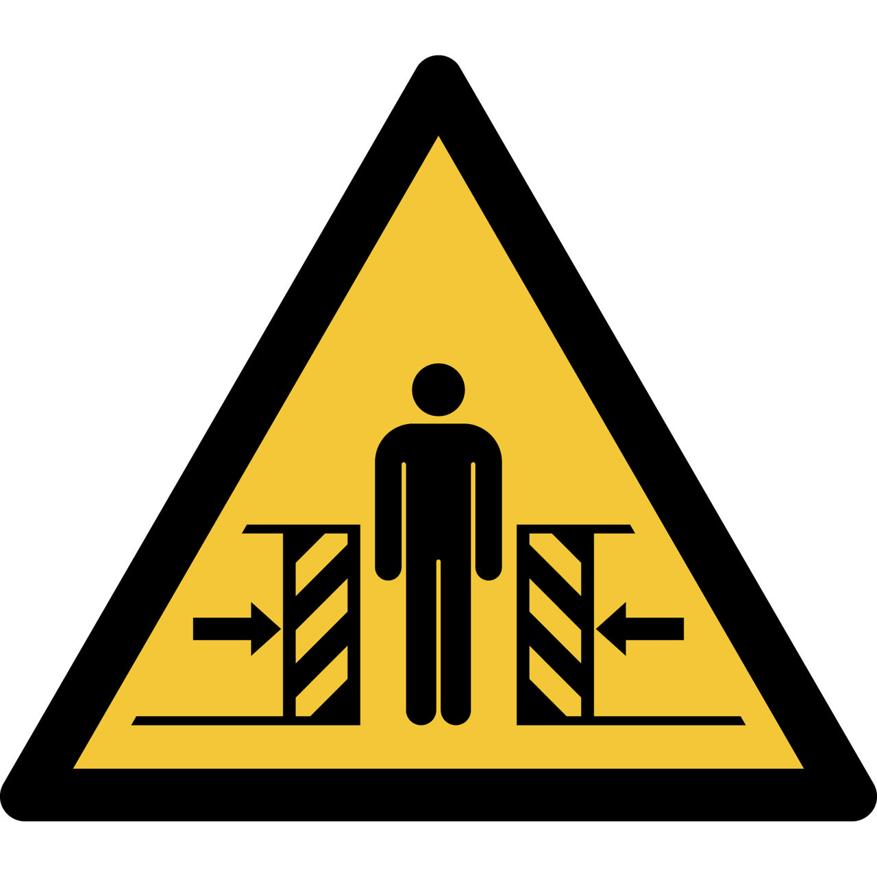 Safety Sign Warning Crushing, 200 x 176 mm