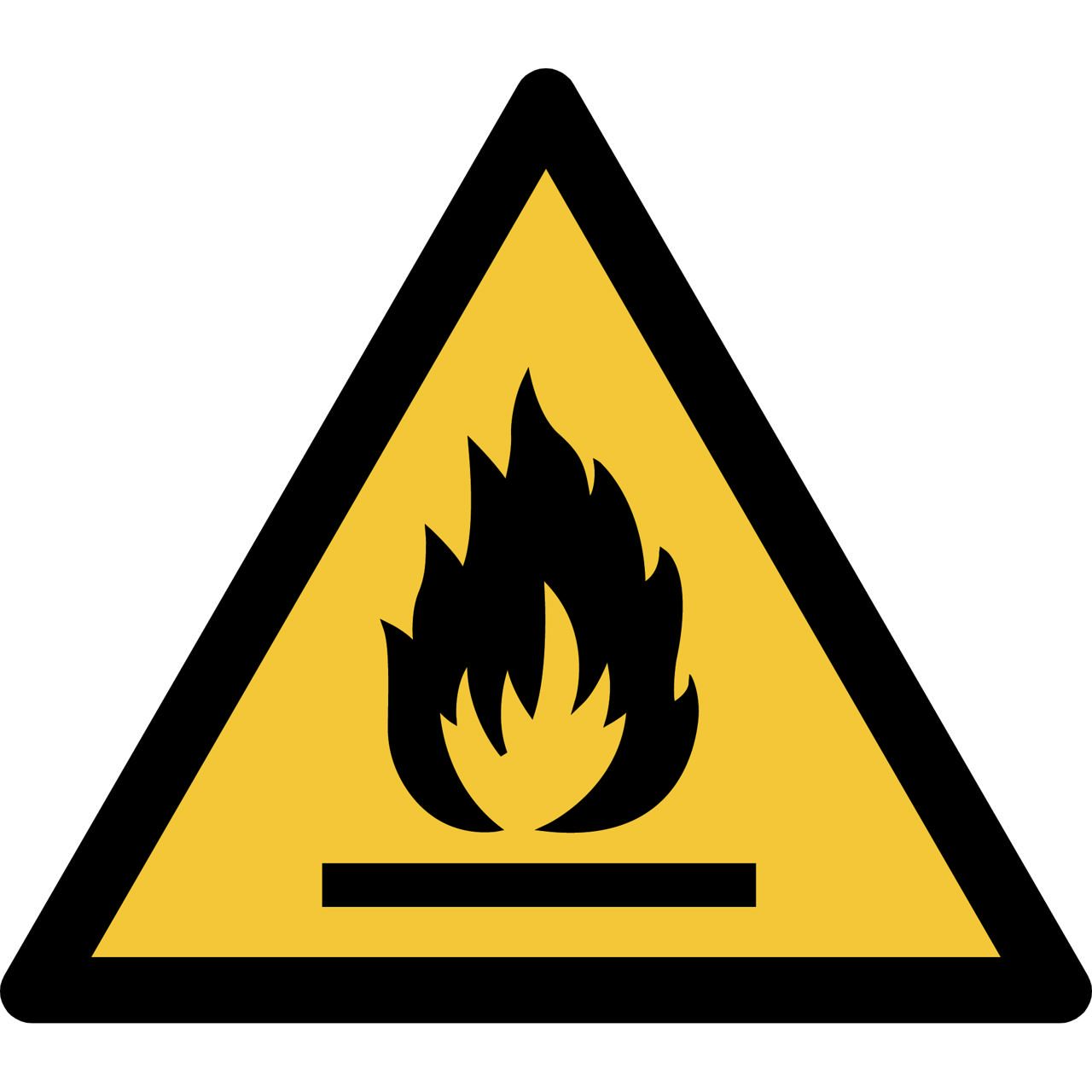 Safety Sign Warning Flammable Material, 150 x 133 mm