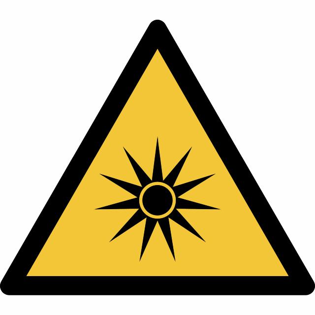 Safety Sign Warning Optical Radiation, 150 x 133 mm