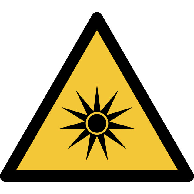 Safety Sign Warning Optical Radiation, 200 x 176 mm