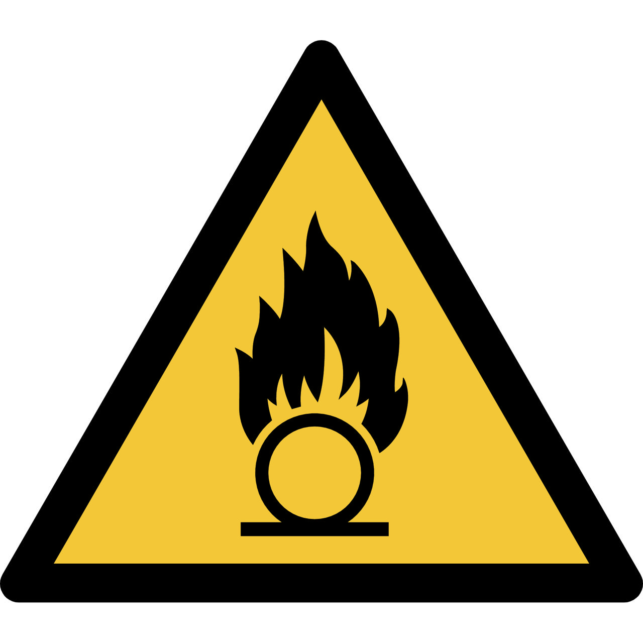 Safety Sign Warning Oxidising Substance, 150 x 133 mm