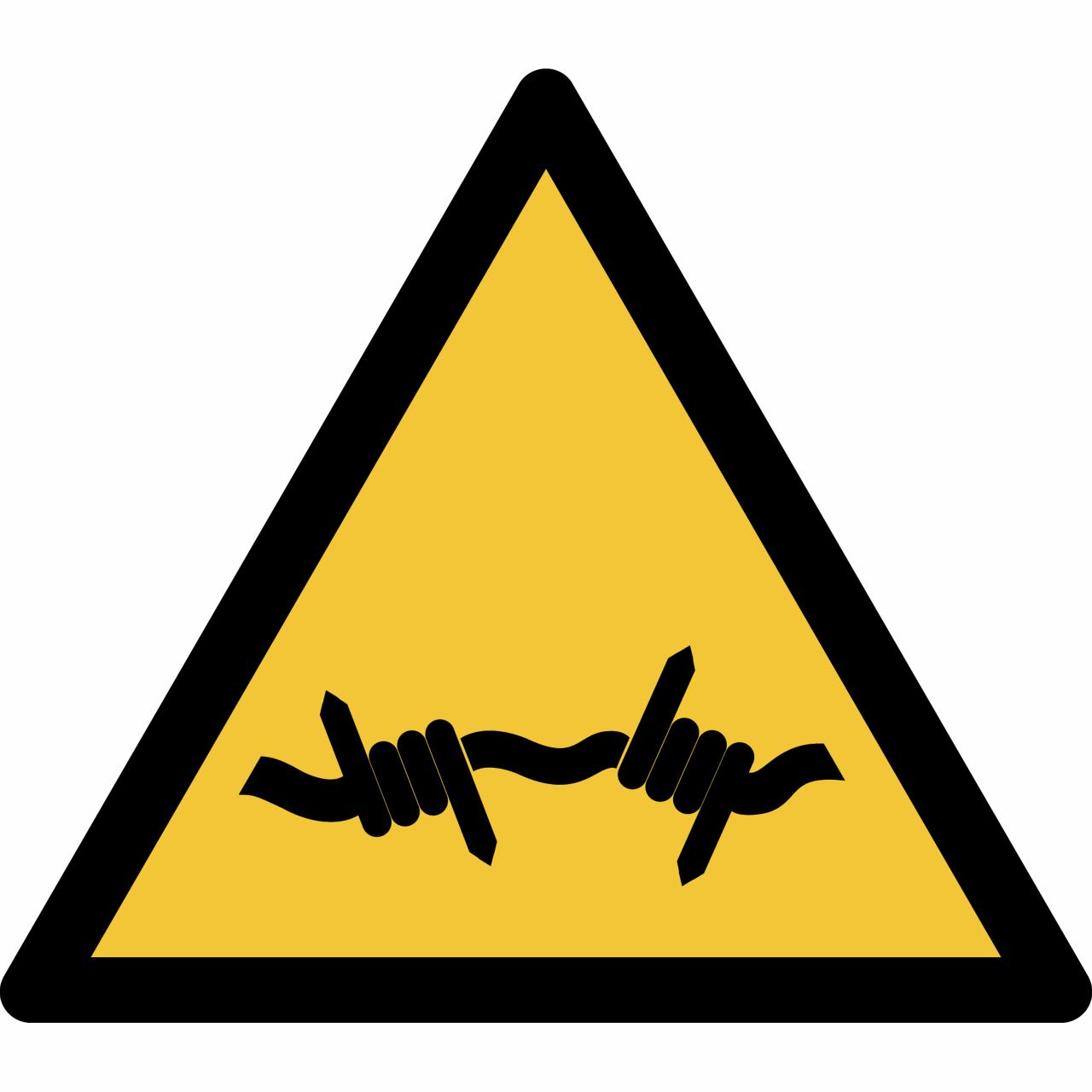 Safety sign Warning Barbed wire, 300 x 264 mm