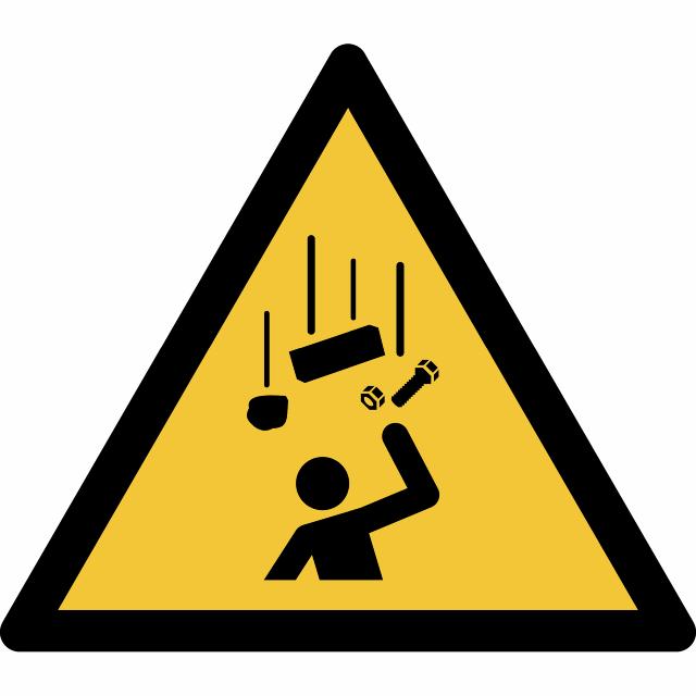 Safety Sign Warning Falling Objects, 150 x 133 mm