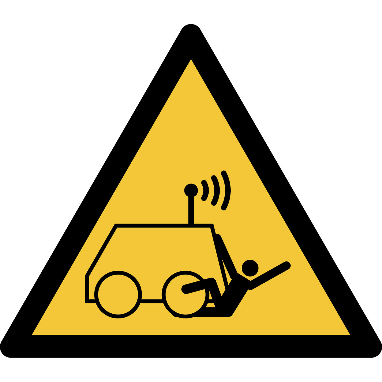 Safety Sign Warning Run over by Remote Operator Controlled Machine, 200 x 176 mm