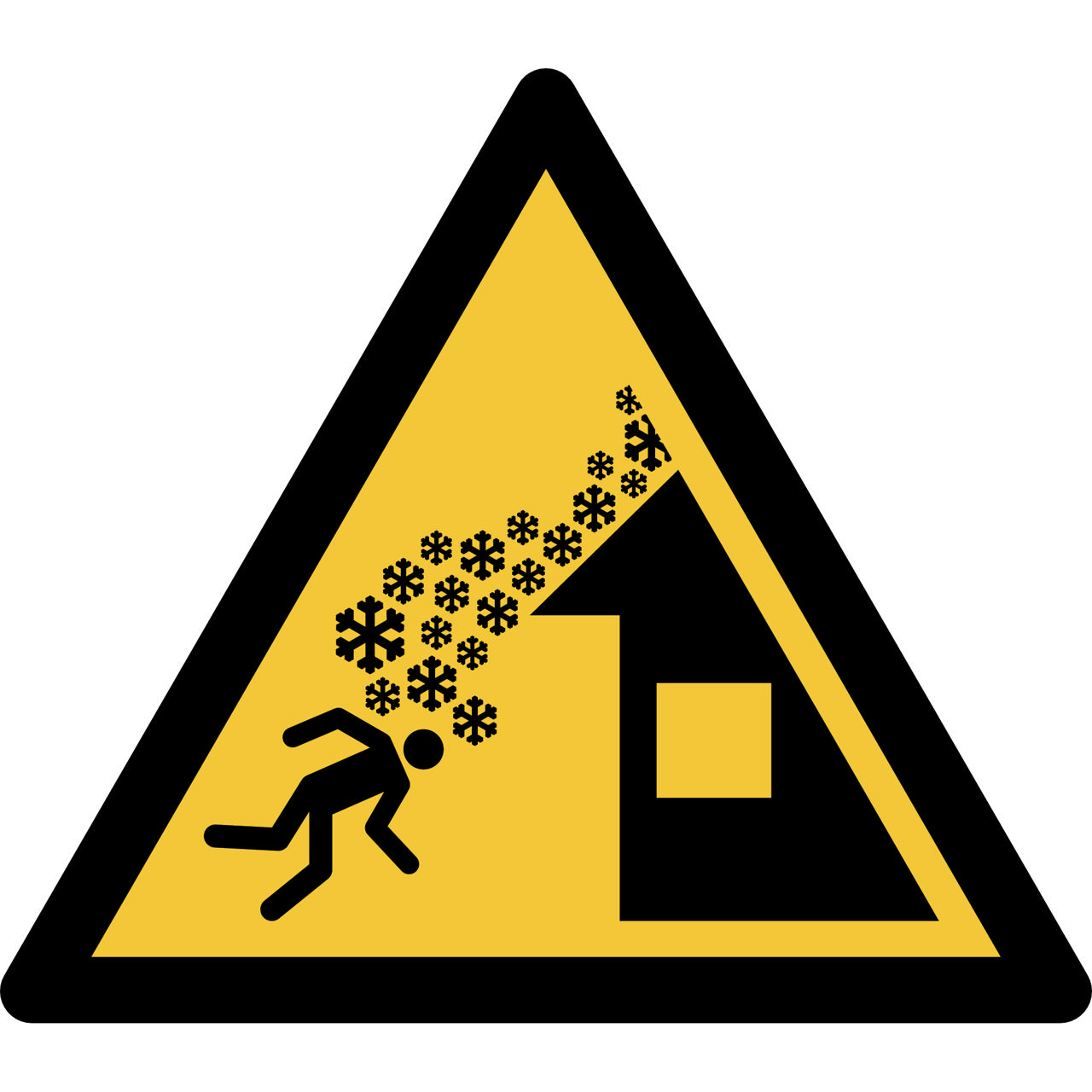 Safety Sign Warning Roof Avalanche, 150 x 133 mm