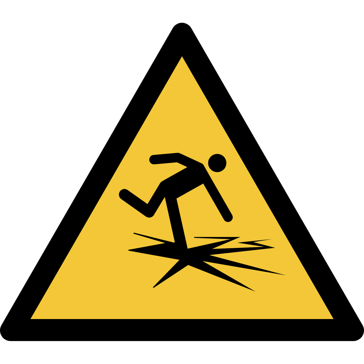 Safety Sign Warning Thin Ice, 150 x 133 mm