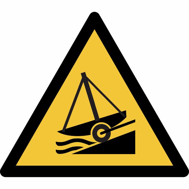 Safety Sign Warning Slipway, 150 x 133 mm