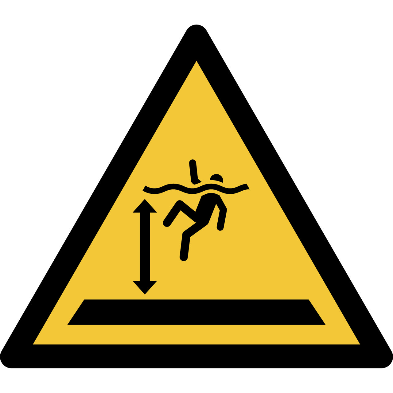 Safety Sign Warning Deep Water, 150 x 133 mm