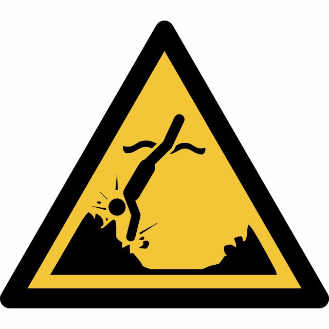 Safety Sign Warning Submerged Objects, 150 x 133 mm