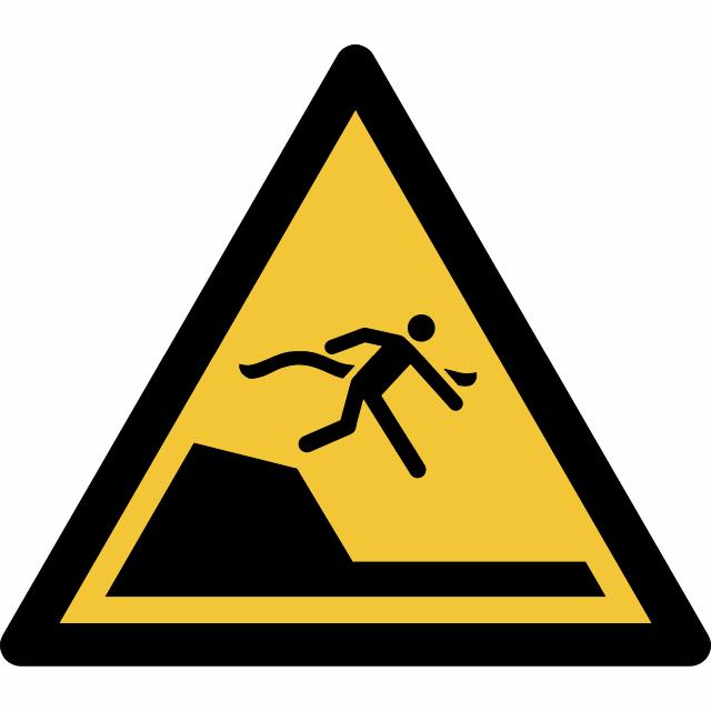 Safety Sign Warning Sudden Drop in Swimming or Leisure Pools, 150 x 133 mm