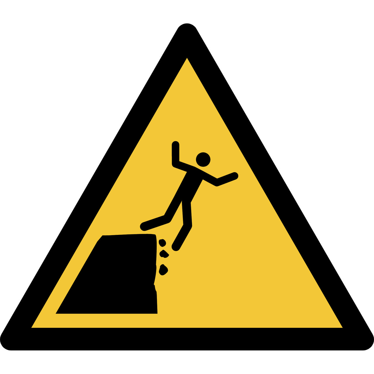 Safety Sign Warning Unstable Cliff Edge, 150 x 133 mm