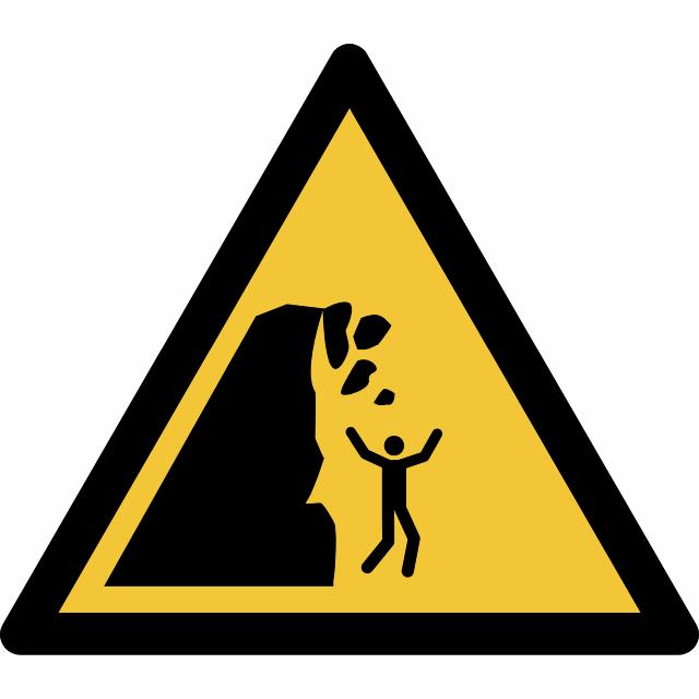 Safety Sign Warning Unstable Cliff, 150 x 133 mm