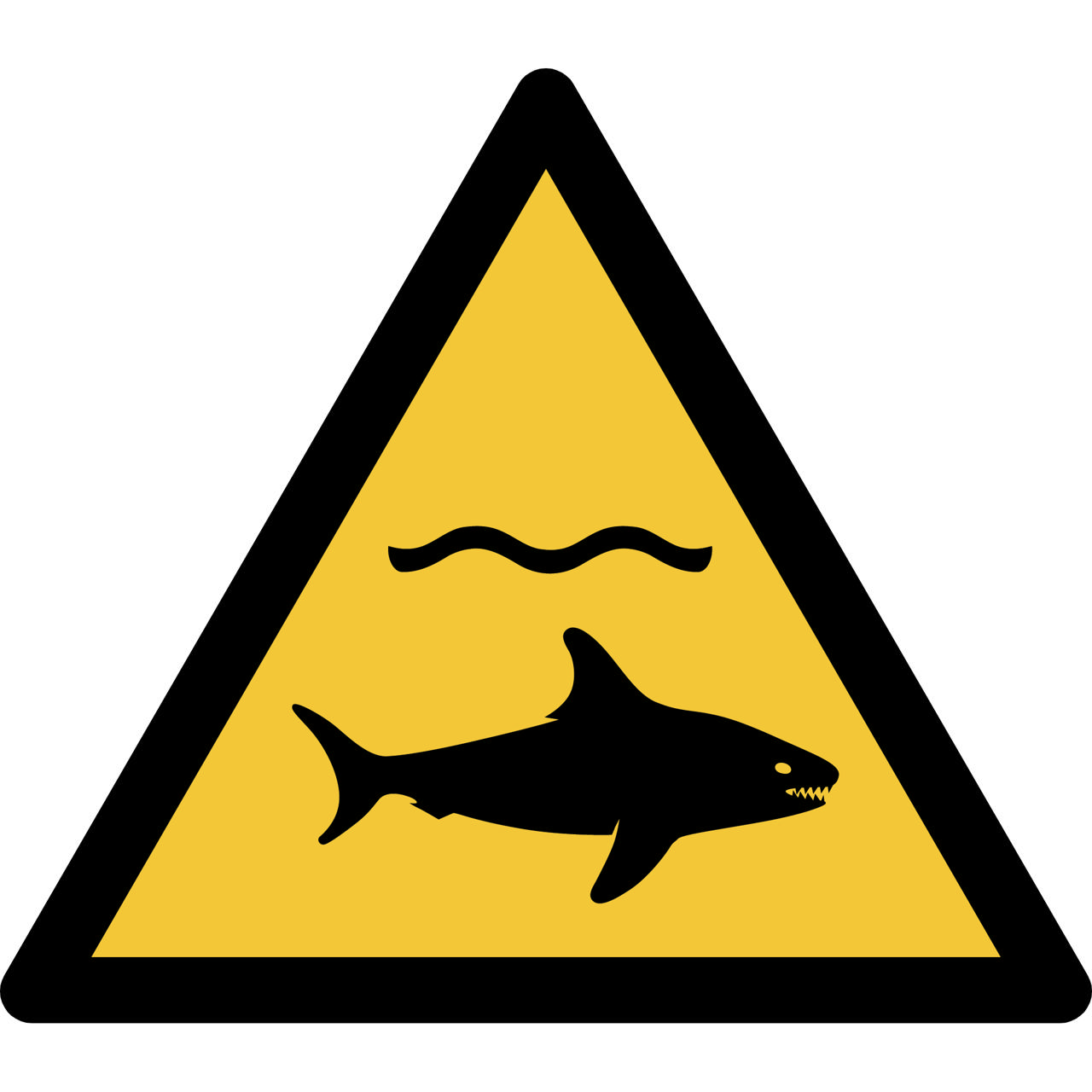 Safety Sign Warning Shark, 150 x 133 mm