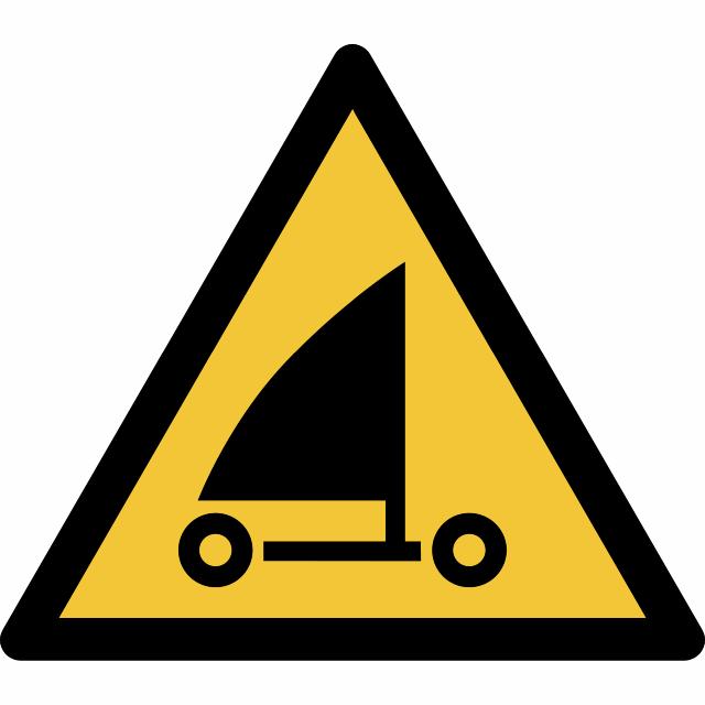 Safety Sign Warning Sand Yachting, 150 x 133 mm